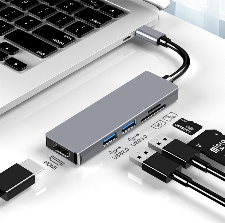 Type-C Hub with HDMI Cable for High-Definition Display, USB 3.0 Multi-Port Adapter for Computers