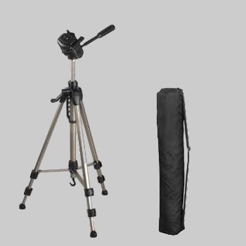 Hama Star 62 Tripod, Silver (64 - 160cm), 3 D Head with Quick Release, Carrying Bag