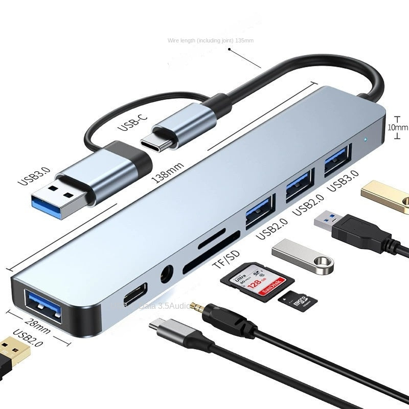 Type-C Hub with HDMI Cable for High-Definition Display, USB 3.0 Multi-Port Adapter for Computers